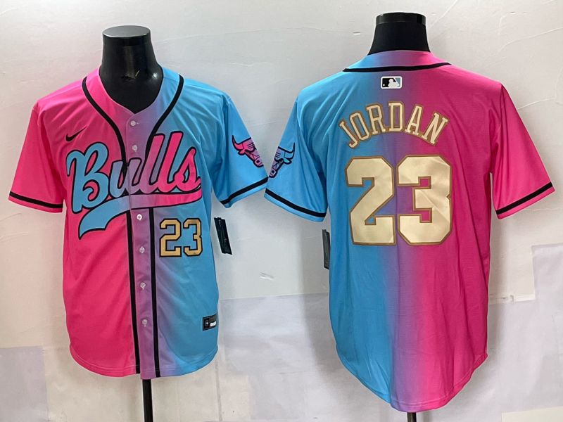 Men Chicago Bulls Nike #23 Jordan Blue pink NBA 2025 Jersey style 004
